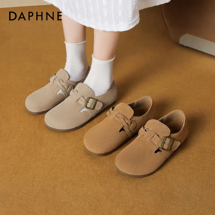 Daphne/达芙妮勃肯鞋女鞋2025春秋时尚百搭一脚蹬懒人鞋平底单鞋