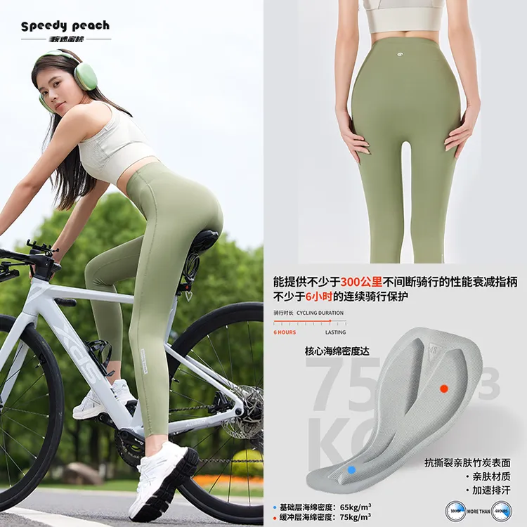 SPEEDY PEACH夏秋季无痕女款长裤公路车骑行服防晒速干透气骑行裤