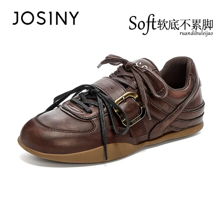 卓诗尼美式复古德训鞋女2025秋季百搭鞋子软底舒适时尚通勤休闲鞋