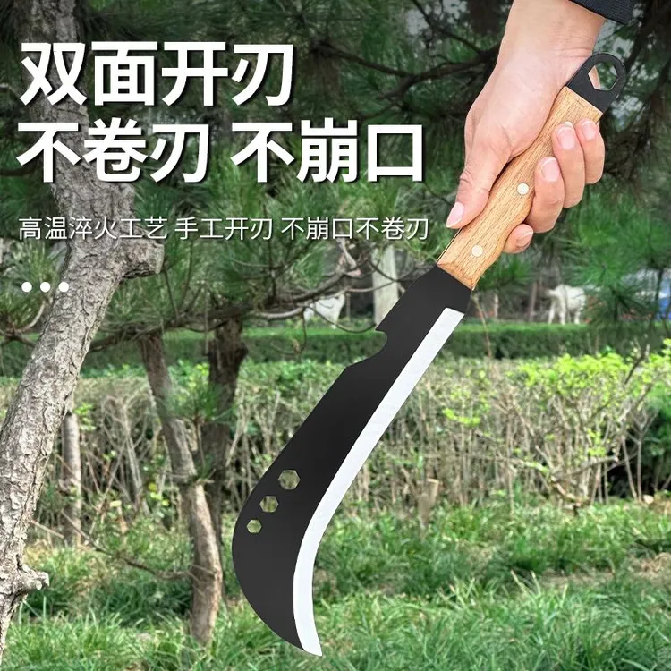 新款多功能劈柴砍树破竹柴刀纯手工农用镰刀户外伐木开路弯刀镰刀