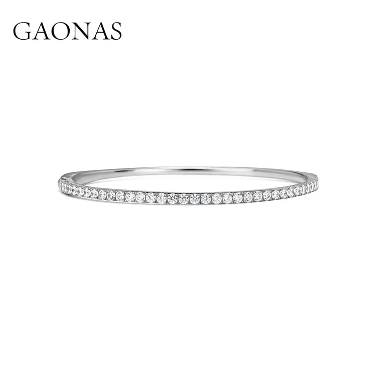 925银合成锆石手镯 GAONAS《星空系列》ins白色星空细手镯WS049966