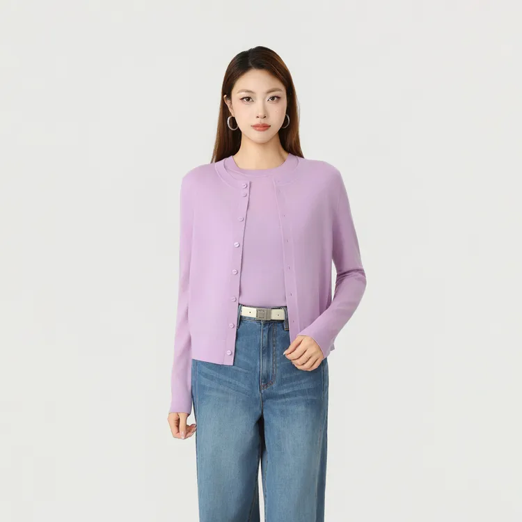 GIRDEAR/哥弟新款爆款流光风百搭气质简约纯色长袖针织衫女148061