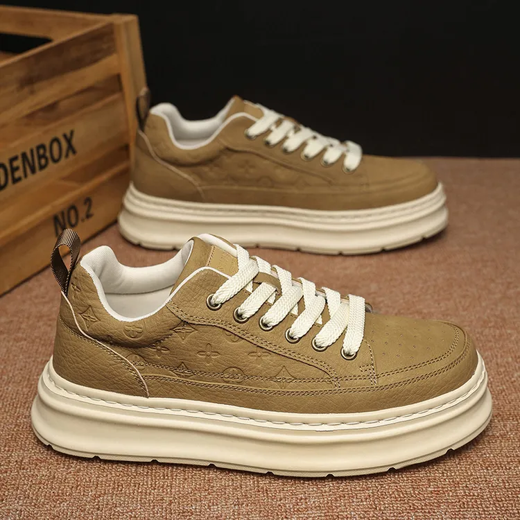 保罗李维诗男鞋新款秋冬季英伦风复古板鞋男士上班工作百搭皮鞋男