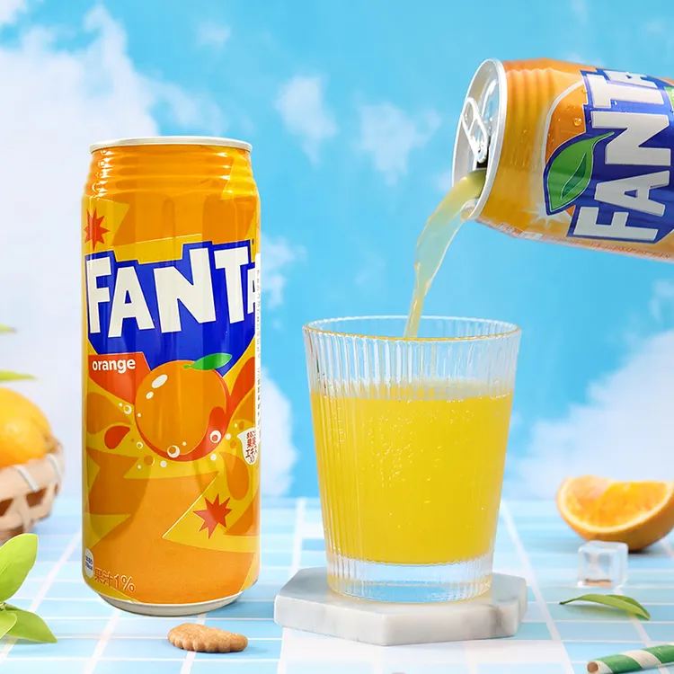 6瓶日本进口fanta芬达橙味汽水500ml大罐装橙汁饮品果味碳酸饮料