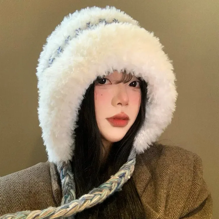 【直播找对应编码下单001-099】加厚毛线帽冬款毛绒护耳帽百搭加绒