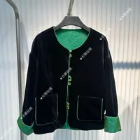 【青青】新中式丝绒外套国风长袖外套上衣D568