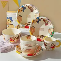【摩登主妇&蜡笔小新】陶瓷饭碗家用碗具盘子餐盘泡面碗可爱餐具