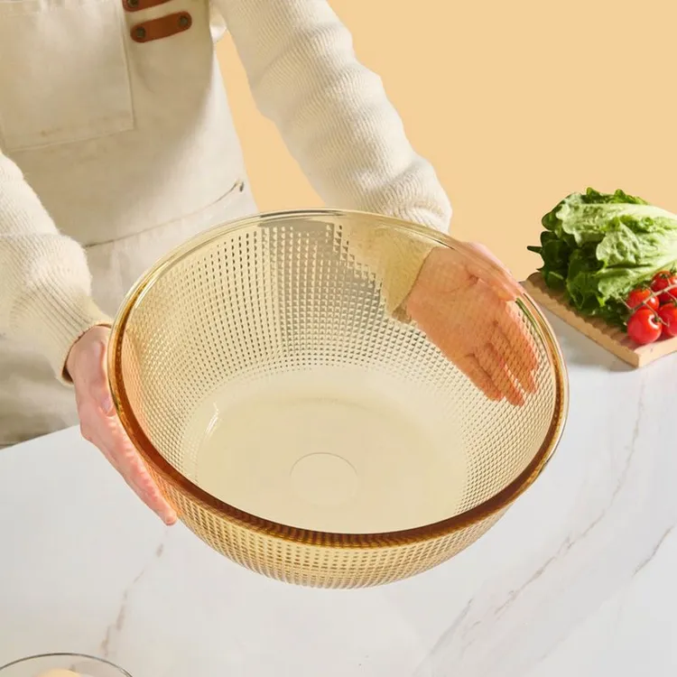 【粉丝活动】波点6500ml超大容量和面盆高硼硅玻璃浮雕纹路耐高温