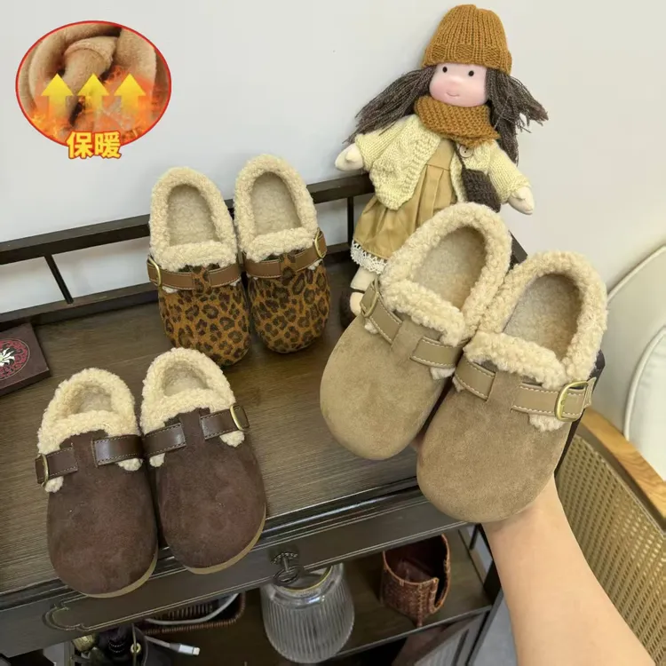 2025秋冬新款儿童圆头百搭男童大棉加绒女童保暖单鞋XLT-5159