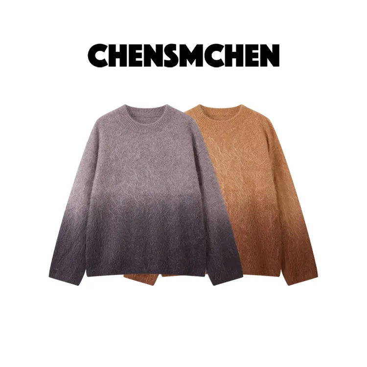 CHENSMCHEN 【落日大道】100山羊绒圆领渐变拉绒时尚毛衣CSM11899WL