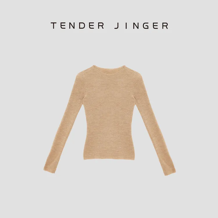 Tender Jinger扬子无缝水波纹圆领打底衫T53AMM41336