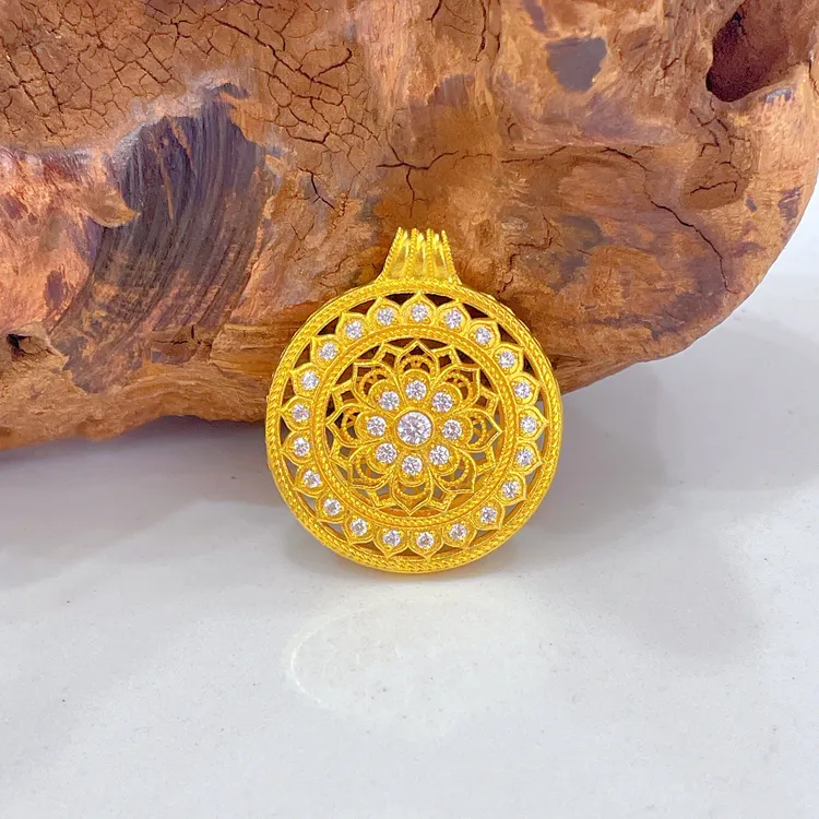 合金吊坠 玫瑰花窗吊坠项链