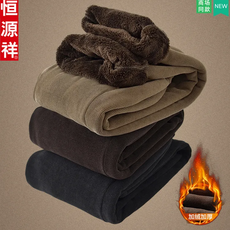 恒源祥奶奶加绒加厚棉裤妈妈灯芯绒裤子秋冬外穿中老年人直筒裤女