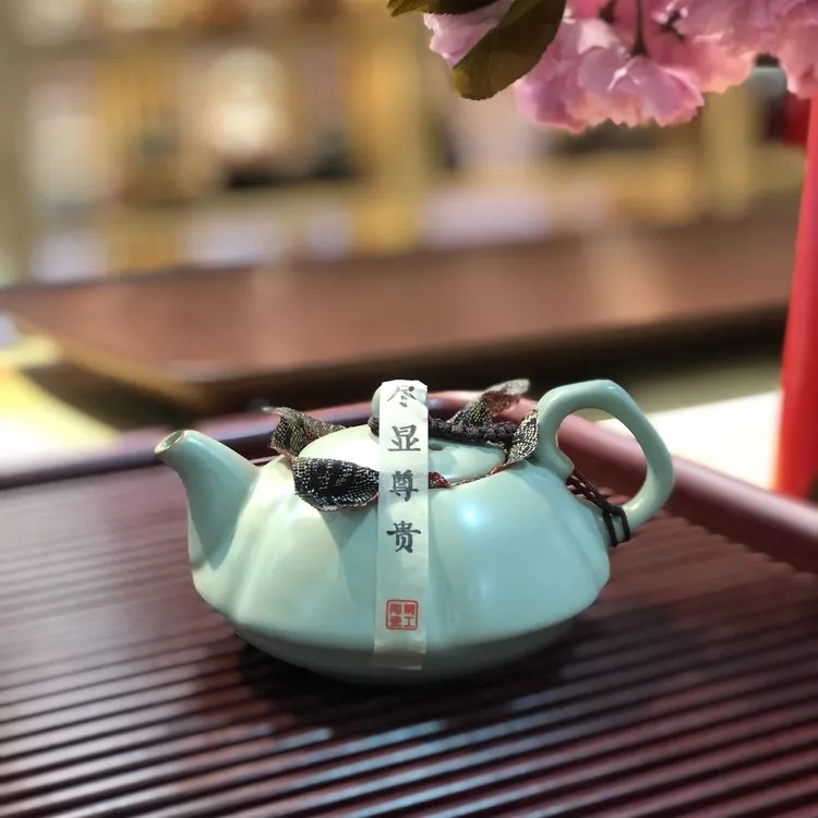 泡茶壶汝窑茶壶小壶泡茶开片茶壶陶瓷冰裂纹