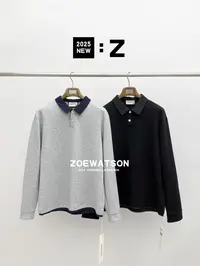 长袖秋季卫衣休闲翻领纯色上衣翻领polo卫衣
