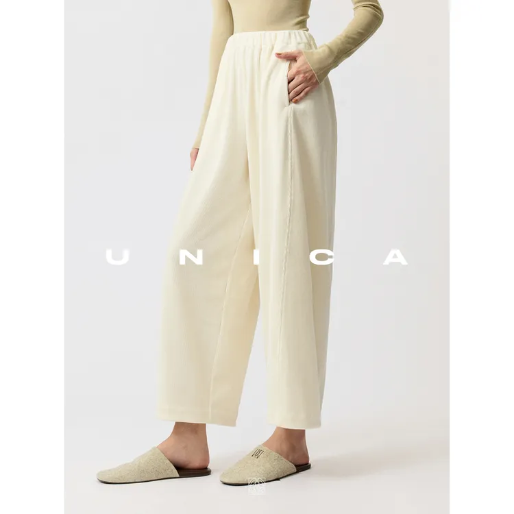 UNICA/分割解构微香蕉型日本进口垂坠灯芯绒_弹软棉感显瘦灯笼裤