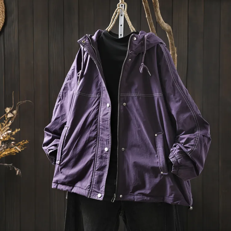 超好看夹棉薄外套女2025初冬连帽洋气高级感宽松时尚保暖百搭棉服