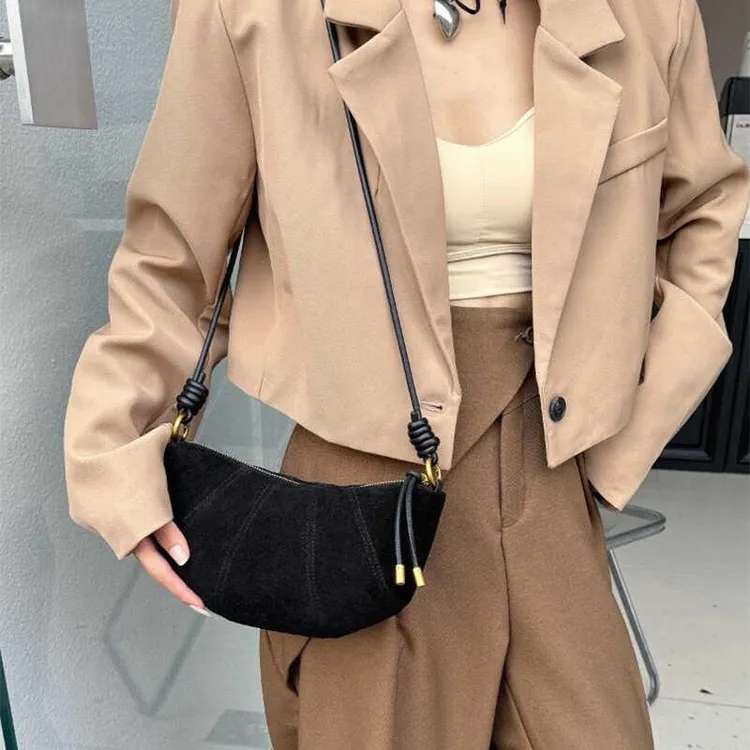 磨砂包包2024新款小众设计高级感腋下包女复古百搭单肩斜挎包