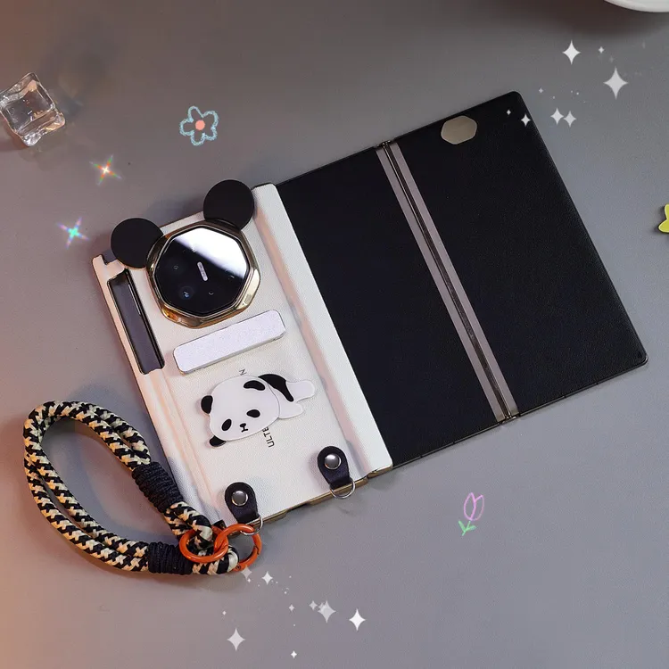 适用华为matexts全包手机壳新款matext可爱熊猫三折叠屏保护壳xts