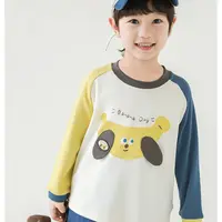 YOEHYAUL/幼悠秋二波【香蕉小狗】男童柔软亲肤撞色插肩T恤 N6580
