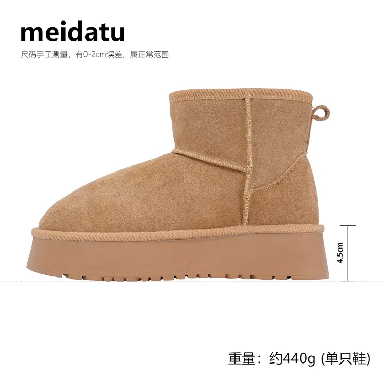 新款冬季人鱼厚底高跟雪地靴X180