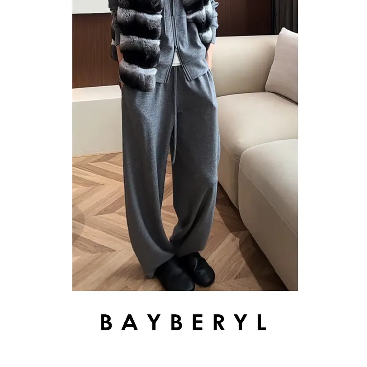 BAYBERY老贝不费力套*装深浅灰可水洗松紧休闲裤XXK5G2401-9/10