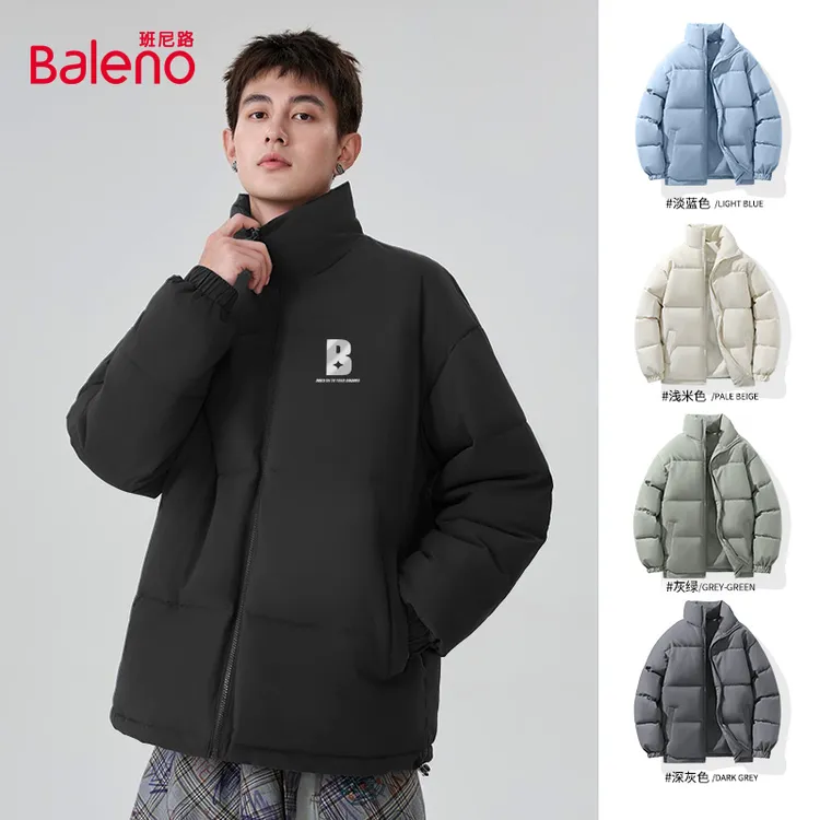 班尼路棉服男生冬季外套保暖棉袄男款立领棉衣防风防寒服情侣款X