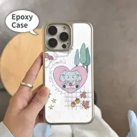 韩系爱心可爱小象滴胶适用苹果17promax手机壳iphone16新款1543女