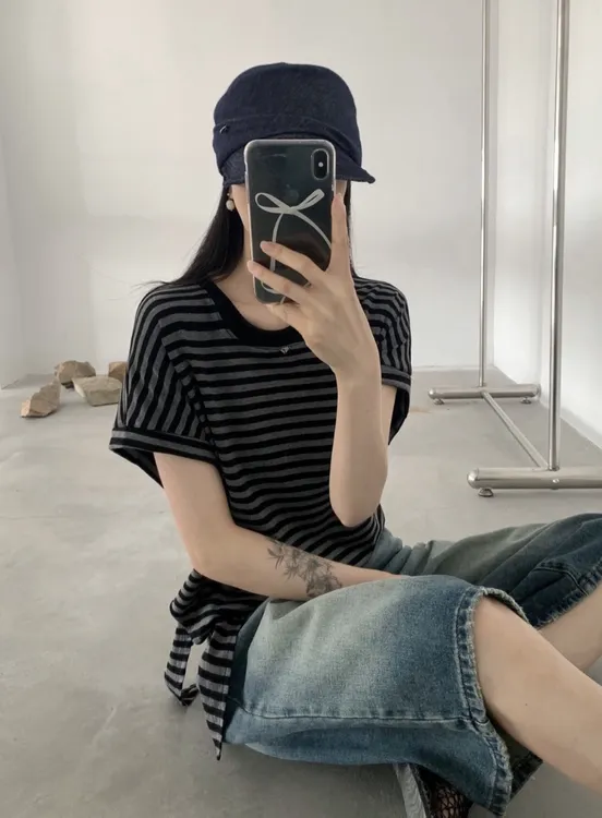 2025时尚条纹控T恤百搭短袖