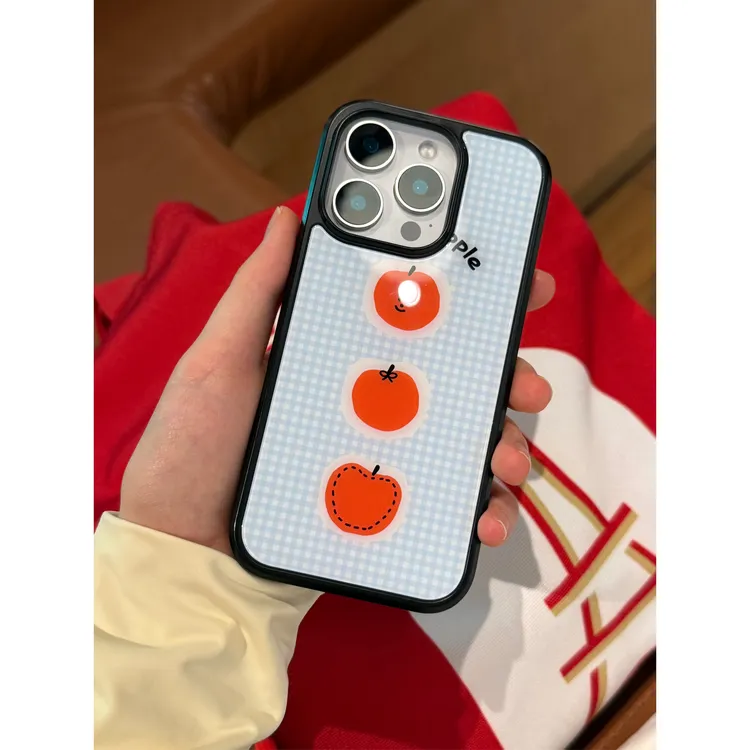 韩系网感小众适用苹果16promax简约女款iphone15亚克力亮面手机壳