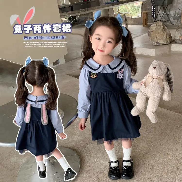 FAVMARTHA女童学院风jk洋装套装春秋2025新款儿童早秋洋派兔宝宝