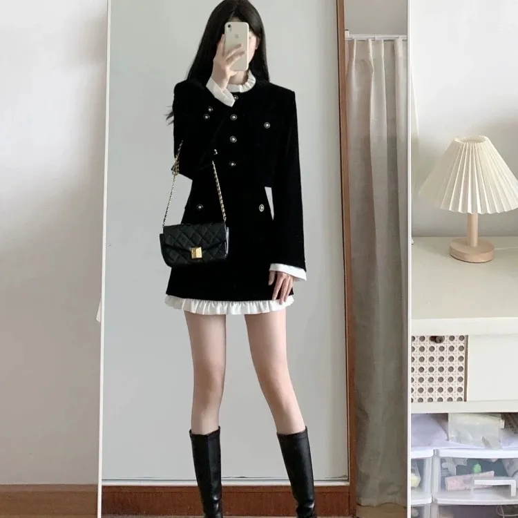 春季装搭配一整套时尚韩剧穿搭富家千金式留洋小香风连衣裙子套装