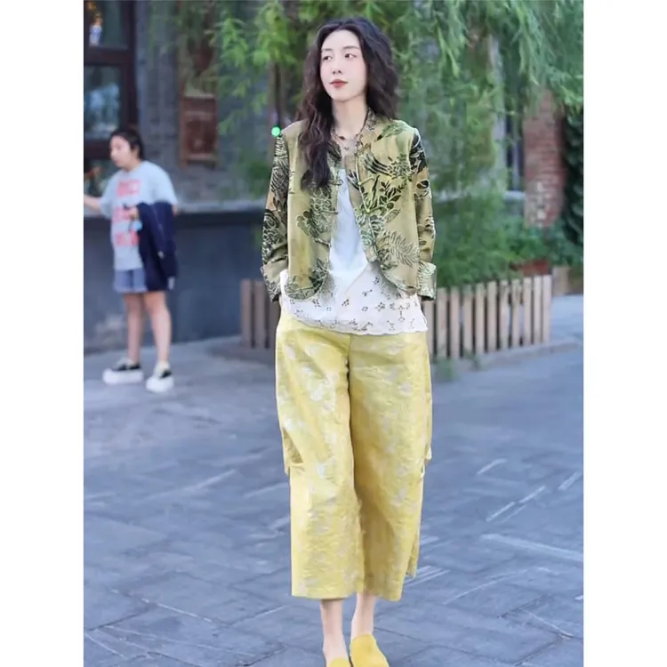 2025秋季新款新中式女装国风套装时尚气质独特上衣外套裤子两件套