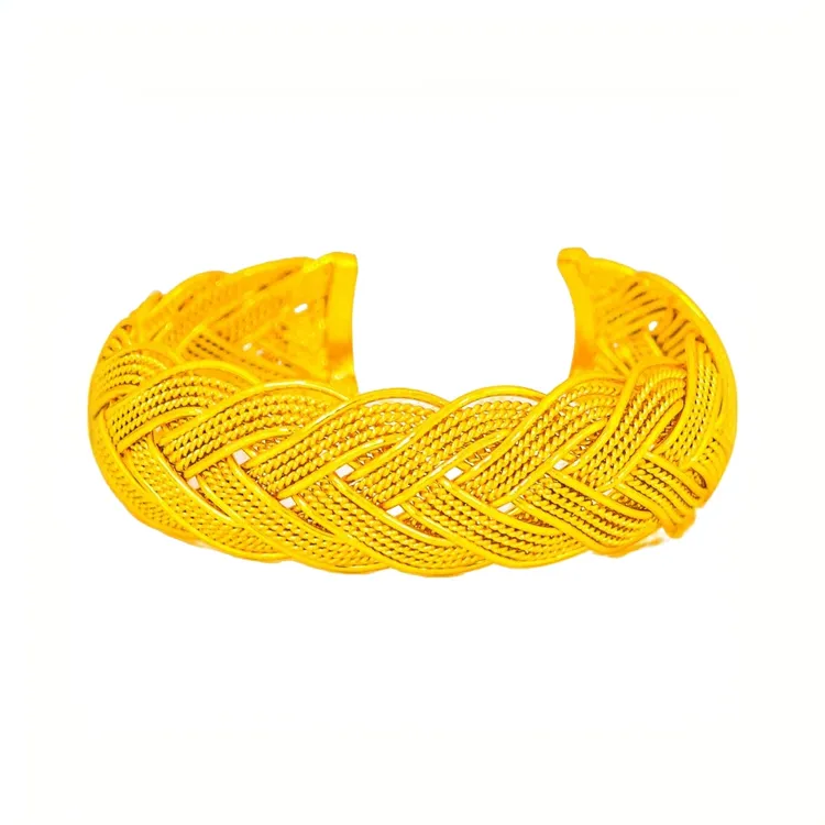 铜合金手镯 圈口可调节女款民族风古法金色女欧若精灵风欧美手镯