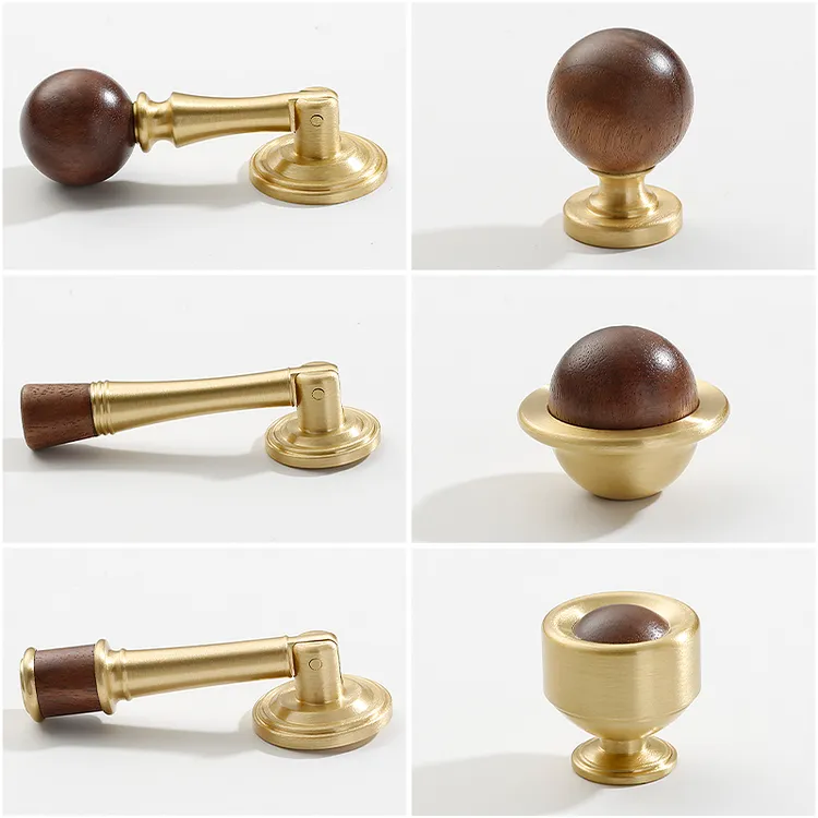 利德仕黄铜拉手胡桃木复古新中式黄古拉手抽屉家具橱柜衣柜门把手