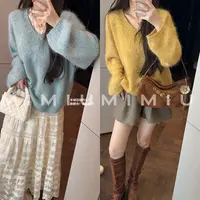 【mimius】U 软糯松弛慵懒感V领针织毛衣  WG09079