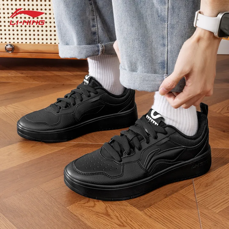 李宁初云男鞋板鞋2025新品透气轻便运动鞋黑色黑武士休闲鞋子男