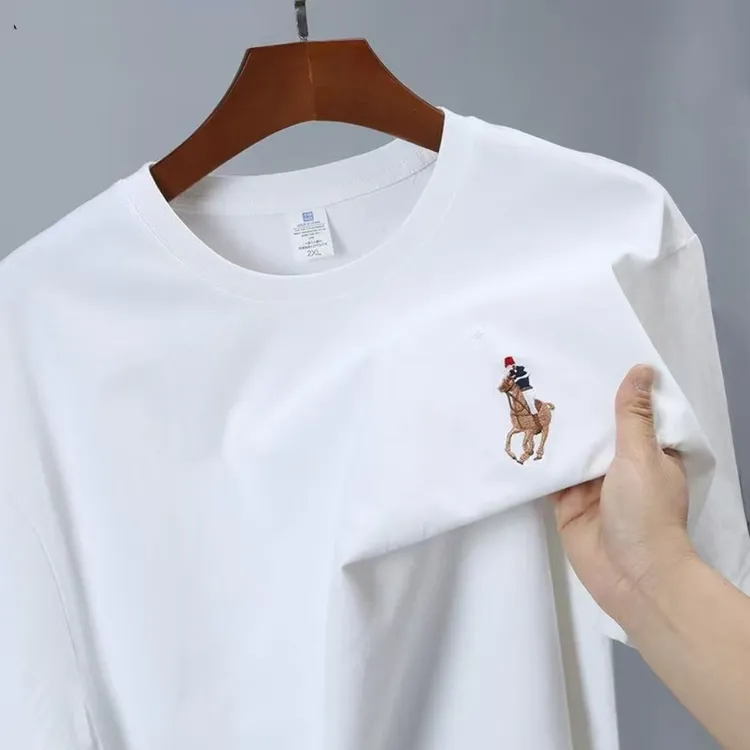 【刺绣】纯棉T恤圆领夏季针织运动时尚休闲百搭男女同款短袖
