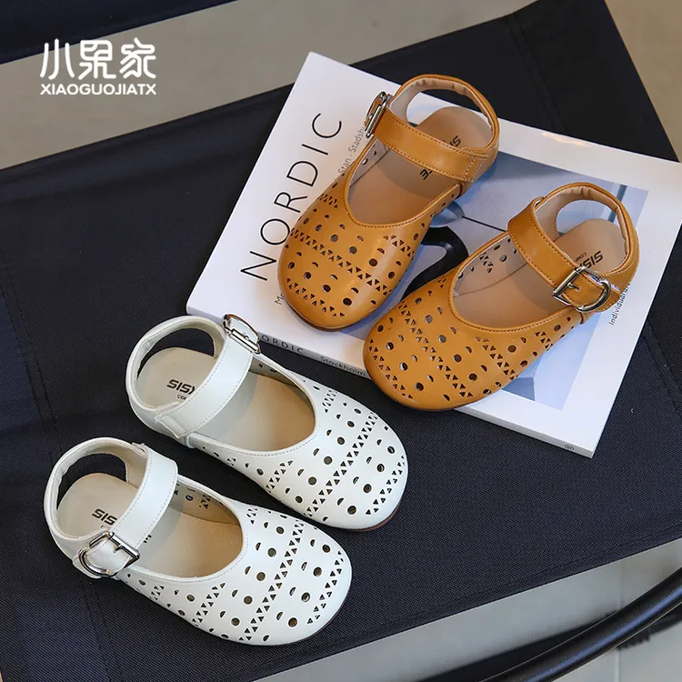 女童凉鞋夏季儿童鞋子夏款包头防滑小女孩镂空皮凉鞋夏鞋女童鞋夏