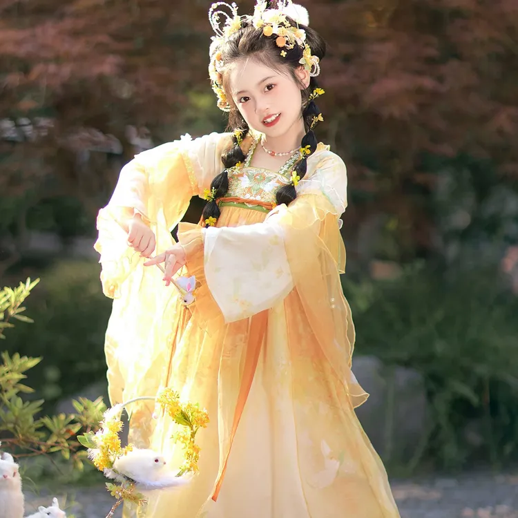 【桂花兔】汉服女童2025新款春秋儿童古风国风仙气中秋节古装公主裙