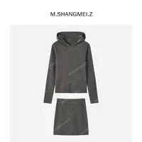 M.SHANGMEI.Z/沐熙【灰色轨迹】美大哥保暖羊毛针织时尚套装X113200