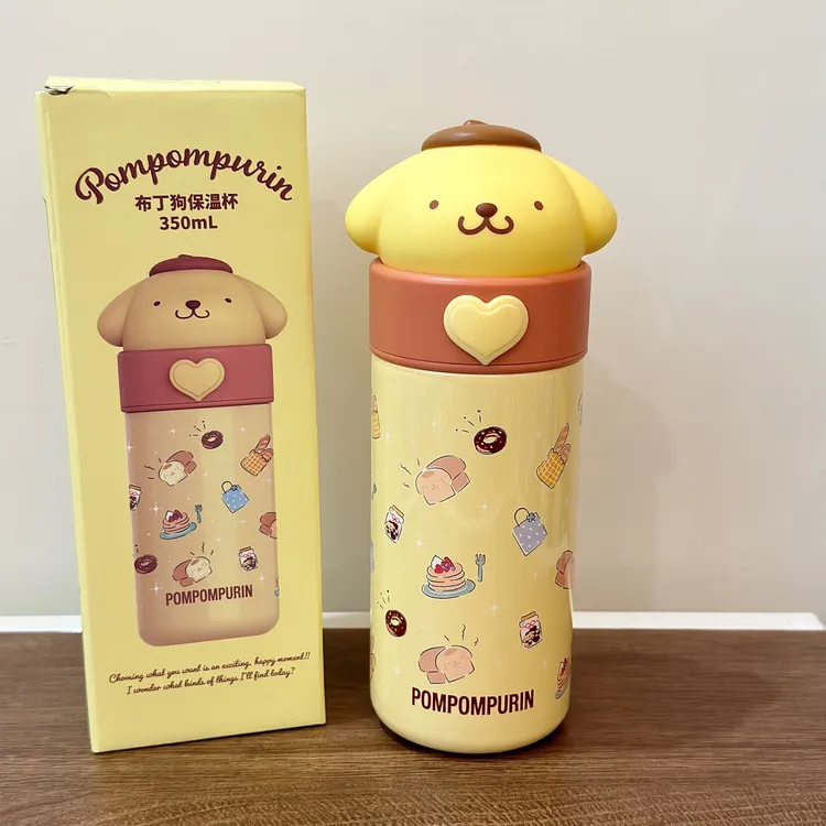元森商店 可爱布丁狗316不锈钢保温杯女生直饮杯学生便携卡通水杯