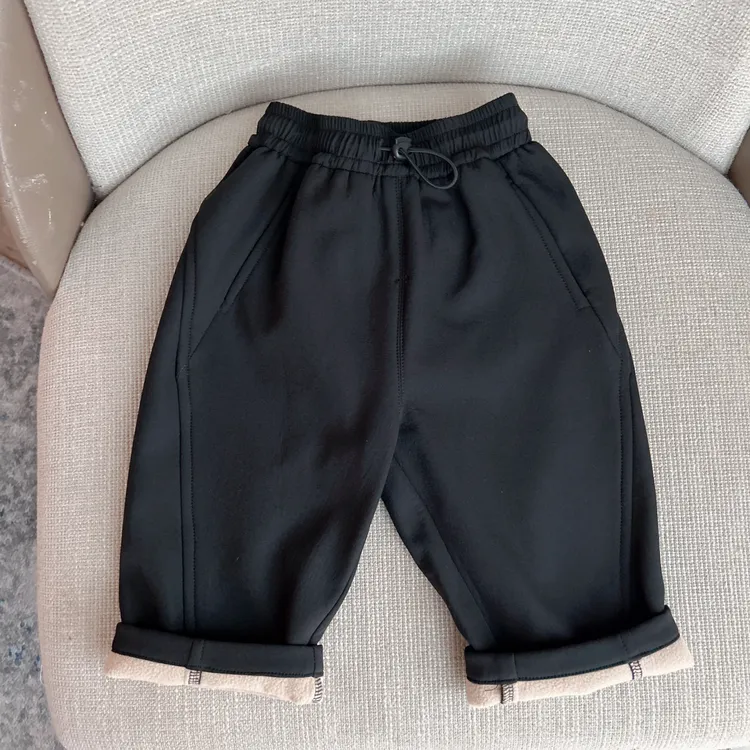 【加绒冲锋料裤子 小洛洛妈咪】男童宝宝休闲裤婴儿童装春秋女童H19