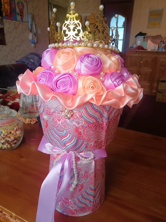 紫色唯美手工玫瑰花新中式小香风永生花手工花创意礼物