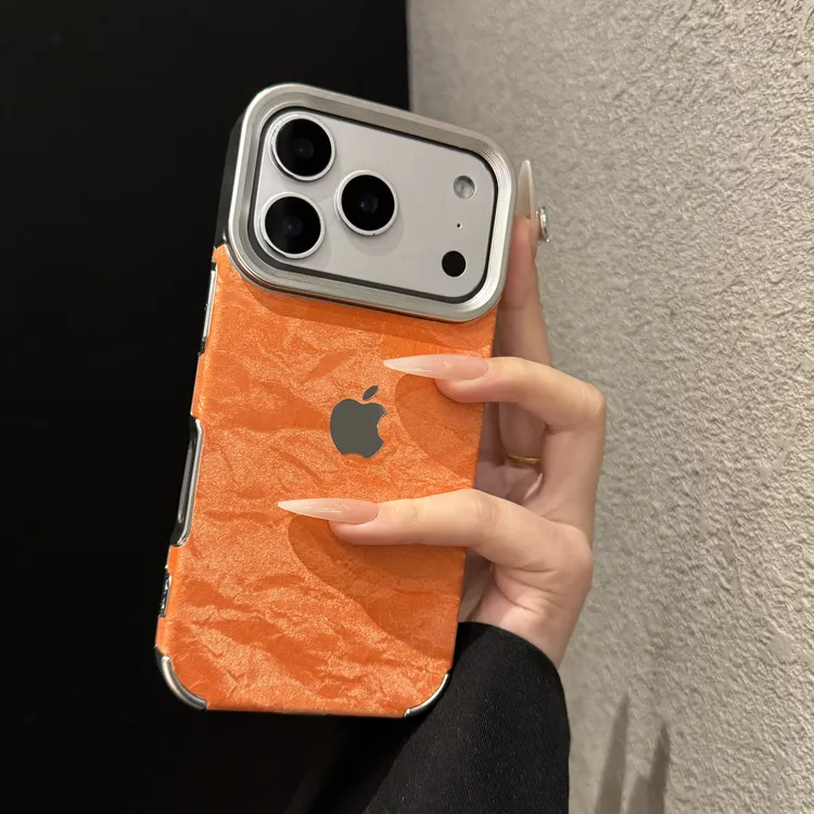 电镀绒布雪山纹适用苹果17promax手机壳小众iPhone16创意15简约14