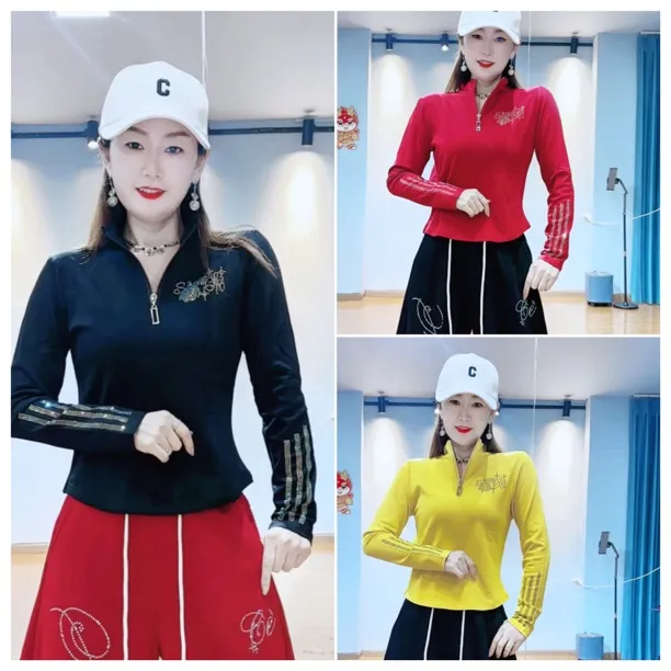 CX新品秋冬磨毛薄薄绒闪钻修身T恤1123