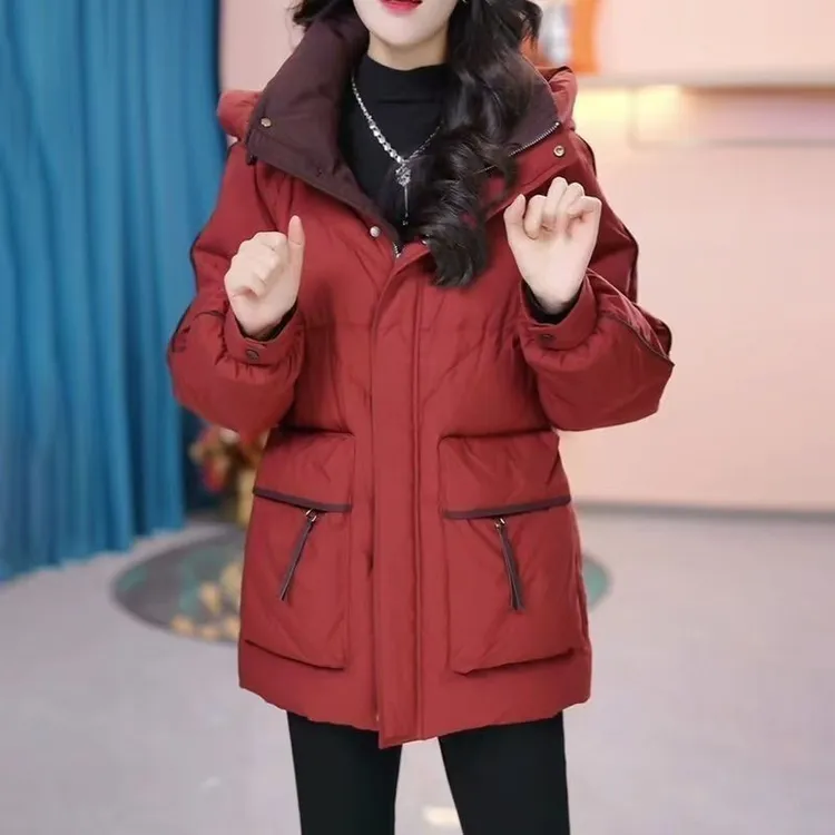 冬季连帽2025新款加厚短款棉服韩版棉服宽松保暖外套棉袄棉衣防寒