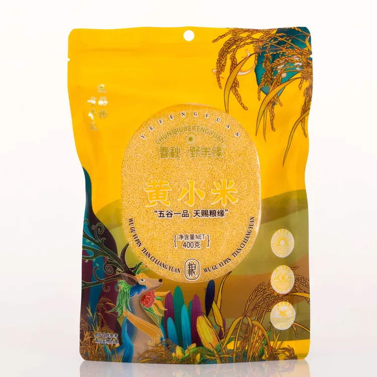 野丰缘黄小米内蒙古新米小米杂粮粥粘稠厚油煮粥农家种植精品400g