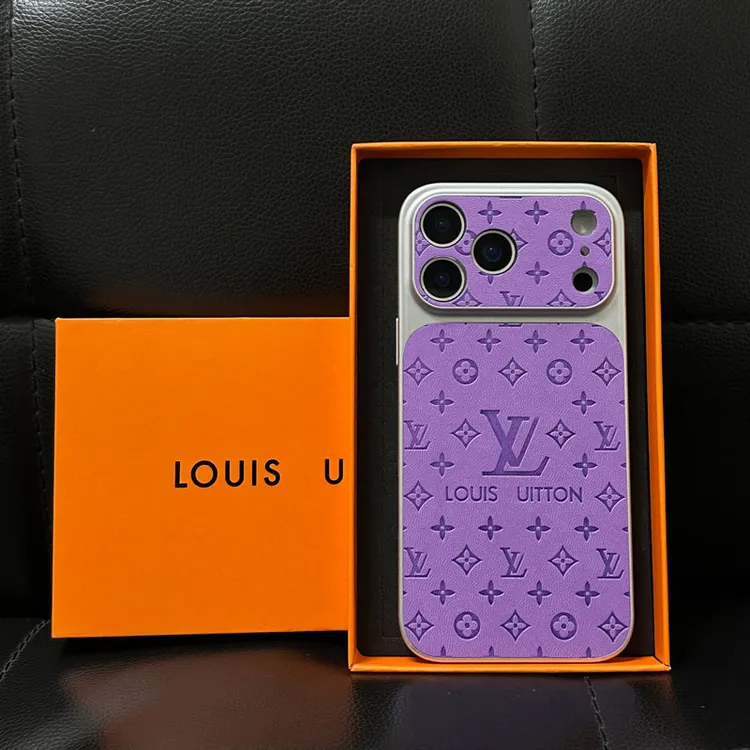 【紫色老花】按键全包适用苹果17promax手机壳iPhone16奢侈15女14