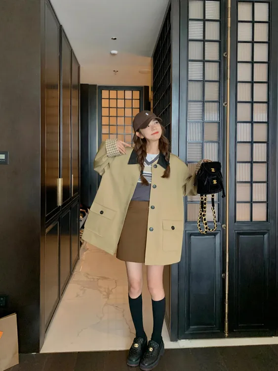 韩版风衣外套女2025春秋季新款巨好看薄款韩系短款小个子时尚夹克